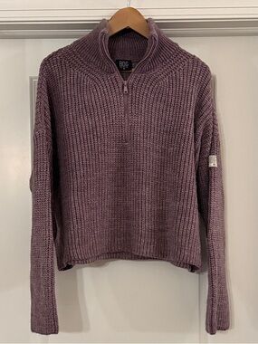 BDG Women’s Purple Half-Zip Chunky Turtleneck Pullover - M